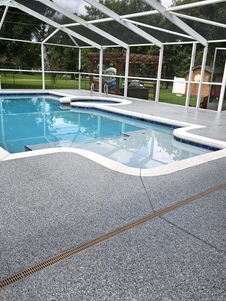 pool deck with concrete coating sarasota